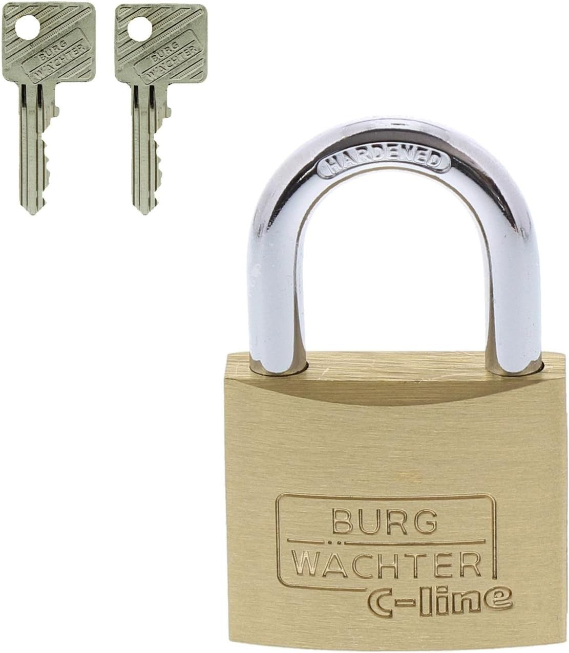 BURG-WÄCHTER C-Line 40 Premium Vorhängeschloss aus Messing – Gehärteter Stahlbüg