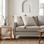Kissenbezug 43x43 cm 2er Set Boho Punch Needle Sofa Dekokissen Hülle