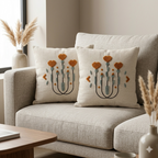 Kissenbezug 43x43 cm 2er Set Boho Punch Needle Sofa Dekokissen Hülle