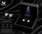 ASERON LED Schmuckbox mit Kristall Ohrsteckern Geschenkset Weiß Damen Luxus