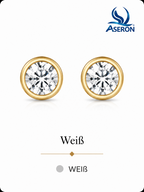 Zirkonia Ohrstecker Gold 12 Farben nickelfrei Damen Ohrringe Set wählbar