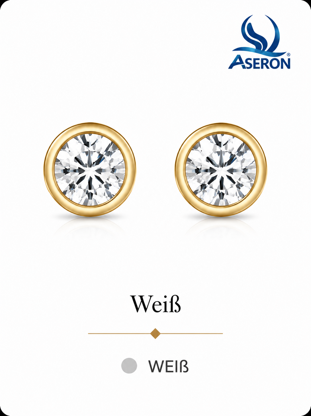 Zirkonia Ohrstecker Gold 12 Farben nickelfrei Damen Ohrringe Set wählbar