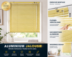 Aluminium Jalousie Fenster 110x175cm Sichtschutz Rollo Gelb Klemmbar Verstellbar
