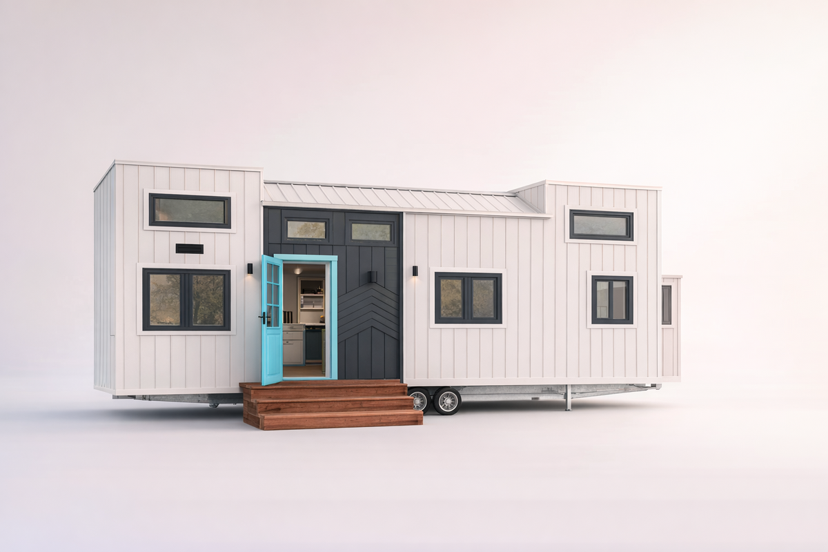 Premium Tiny House BERLIN 8m Loft 24m² – Wohnwagen – kein Baugenehmigung – TÜV