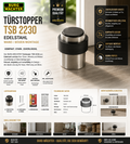 3x BURG-WÄCHTER Türstopper Edelstahl Wand/Boden TSB 2230 inkl Montage