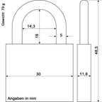 BURG-WÄCHTER C-Line 222 30mm Vorhängeschloss Messing Stabil Sicher 2 Schlüssel