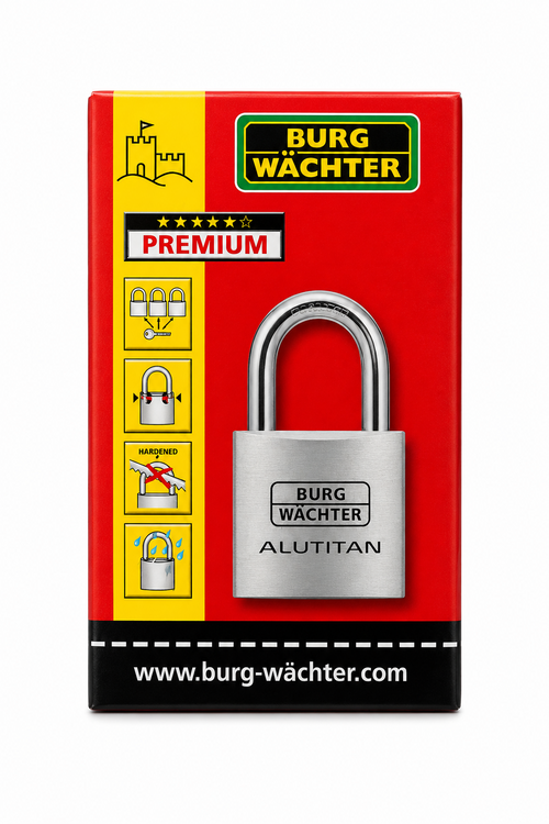 2 X Burg-Wächter ALUTITAN 770 40 K1 GL Vorhängeschloss hoher Bügel