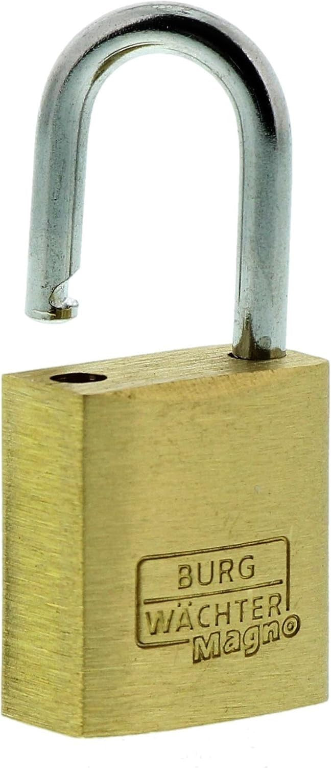2x BURG-WÄCHTER 400 E Magno Vorhängeschloss Messing Set Stabil Sicher