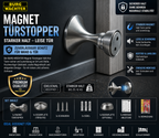 BURG-WÄCHTER Magnet Türstopper Wandmontage Edelstahl | Starker Halt | Leise Türf