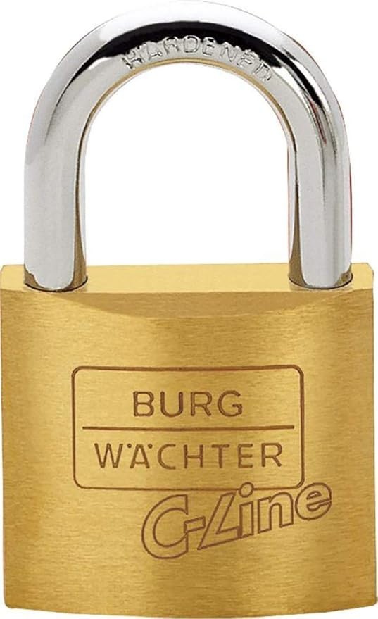 BURG-WÄCHTER C-Line 222 30mm Vorhängeschloss Messing Stabil Sicher 2 Schlüssel