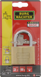 BURG-WÄCHTER Secu Lock 50mm Vorhängeschloss Messing 2 Schlüssel Sicher Stabil