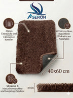 Badteppich 40x60 cm Shaggy Rutschfest Waschbar Badematte Weich 4 Farben