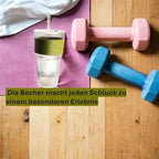 ASERON Geripptes Trinkglas 600ml Set mit Deckel & Glasstrohhalm – Smoothie Eiska