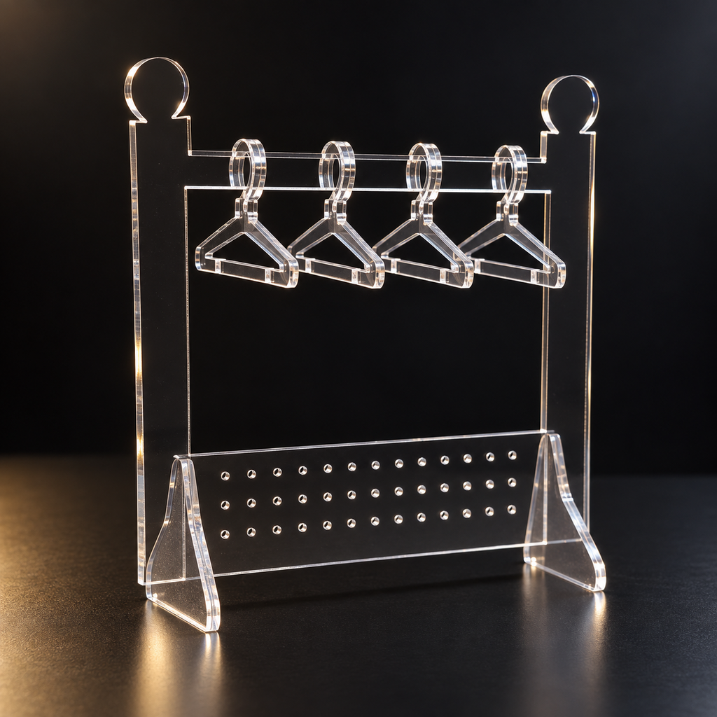 ASERON Schmuckständer Acryl Transparent Ohrringhalter mit 4 abnehmbaren Bügeln