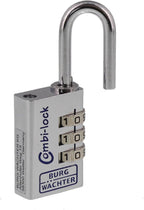 BURG-WÄCHTER Combi Lock 90 20 Zahlenschloss Chromo Verstellbar 3-stellig Silber