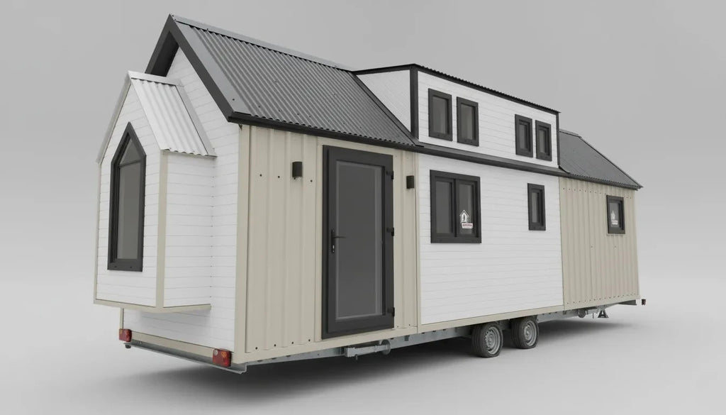 Premium Tiny House CALIFORNIA 9m 29,8m² – Wohnwagen – kein Baugenehmigung – TÜV