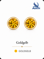 Zirkonia Ohrstecker Gold 12 Farben nickelfrei Damen Ohrringe Set wählbar
