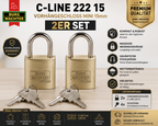2x BURG-WÄCHTER C-Line 222 15 Vorhängeschloss Mini 15mm Set 3mm Bügel