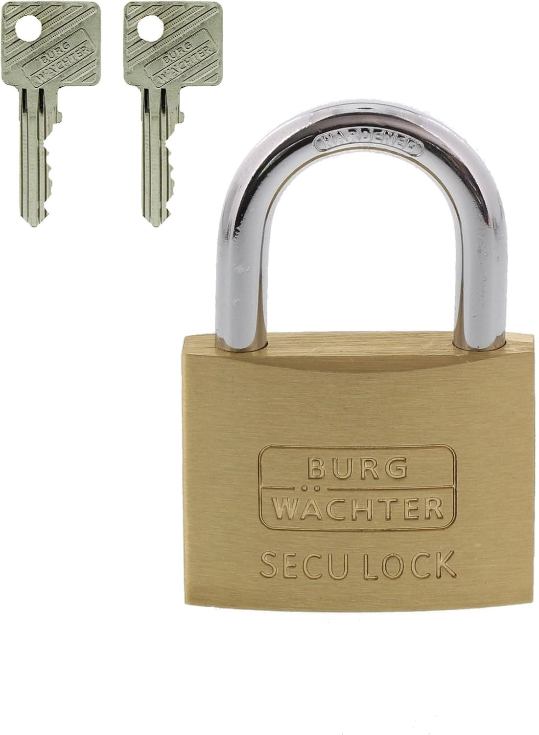 2 X BURG-WÄCHTER Secu Lock 50 mm Vorhängeschloss  Messing Sicher Stabil