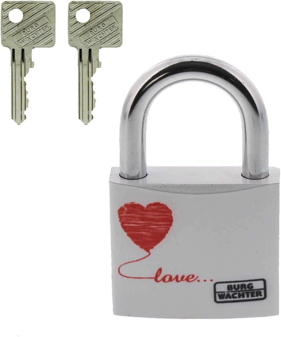 BURG-WÄCHTER Love Schloss 40mm Vorhängeschloss Herz Rot Geschenk Paar