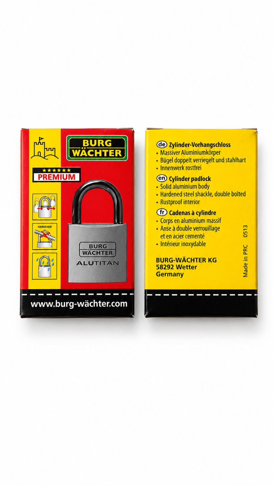 2x Burg-Wächter Alutitan 770 30 Vorhängeschloss Aluminium mit Schlüsseln