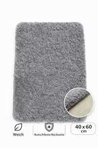 Badteppich 40x60 cm Shaggy Rutschfest Waschbar Badematte Weich 4 Farben