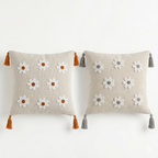Kissenbezug 43x43 cm 2er Set Boho Punch Needle Sofa Dekokissen Hülle