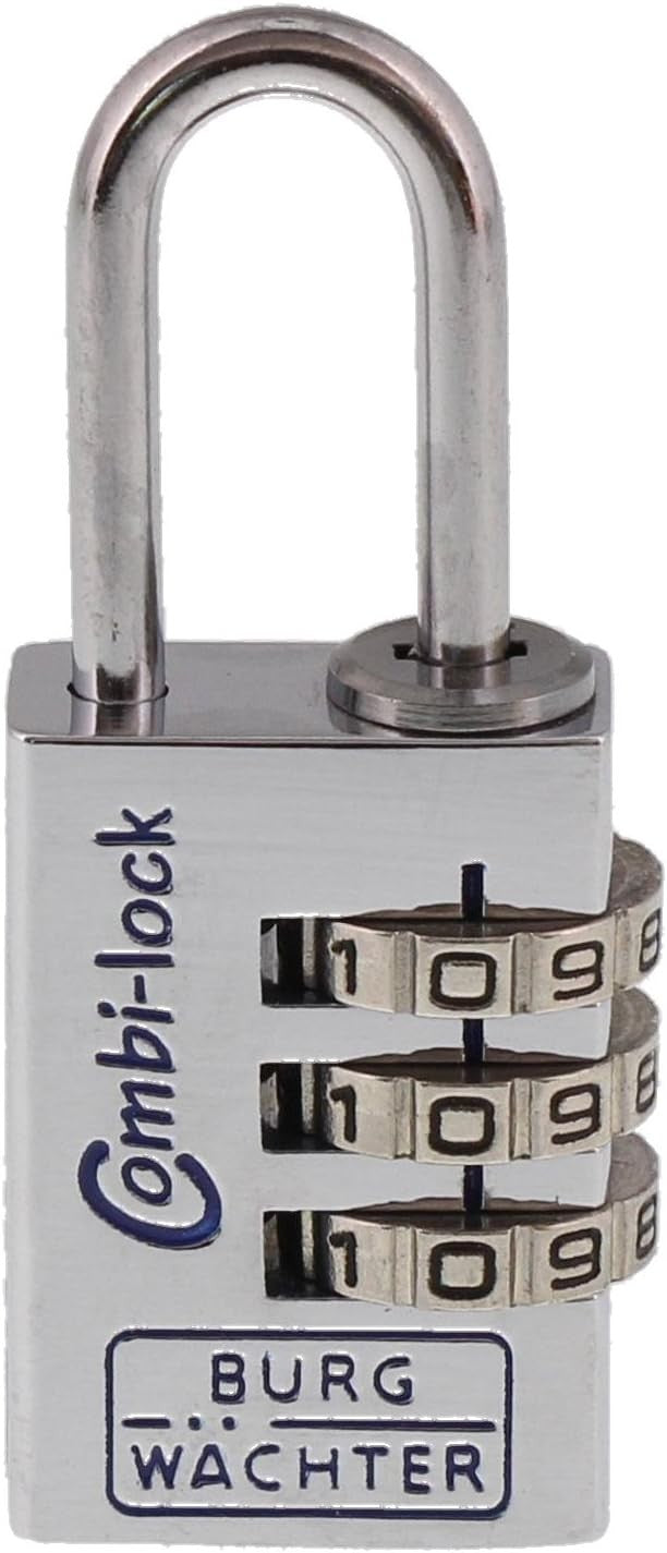 BURG-WÄCHTER Combi Lock 90 20 Zahlenschloss Chromo Verstellbar 3-stellig Silber