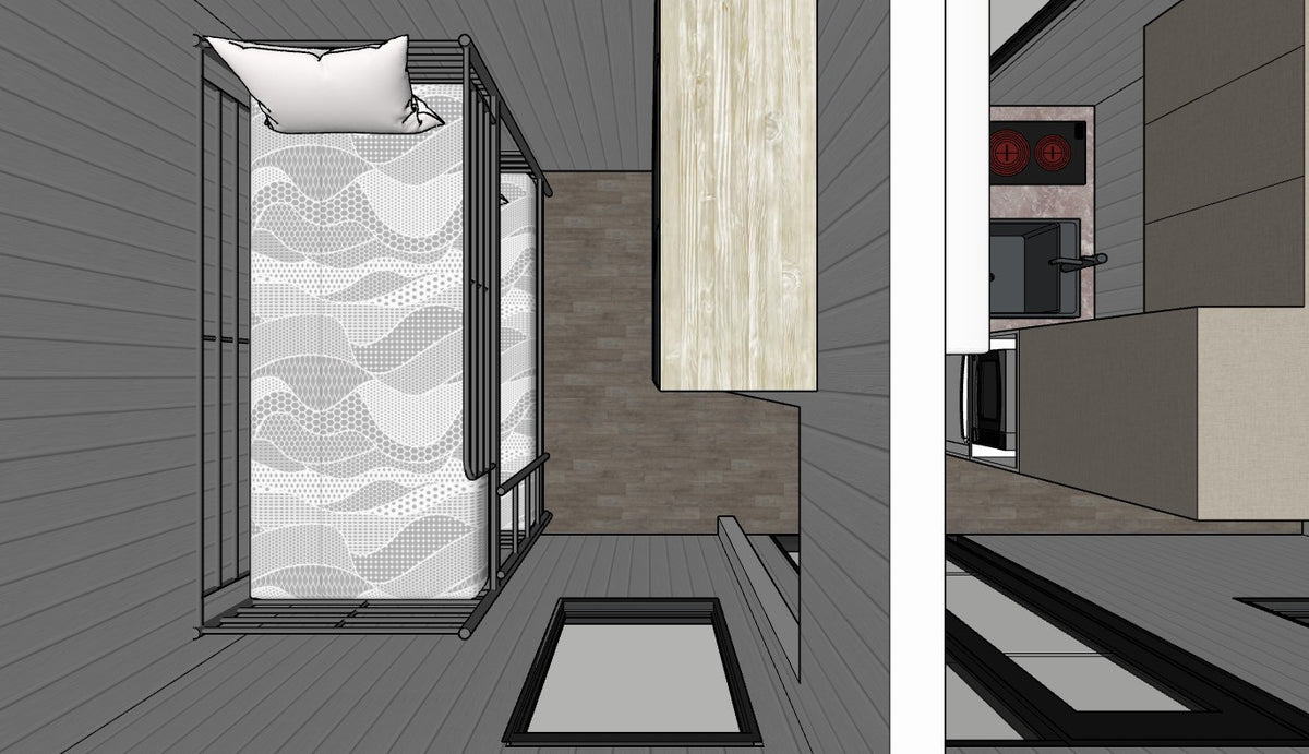 Arbeiter Unterkunft Tiny House 8m – Baustellen Wohncontainer 2 Zimmer Bad Küche