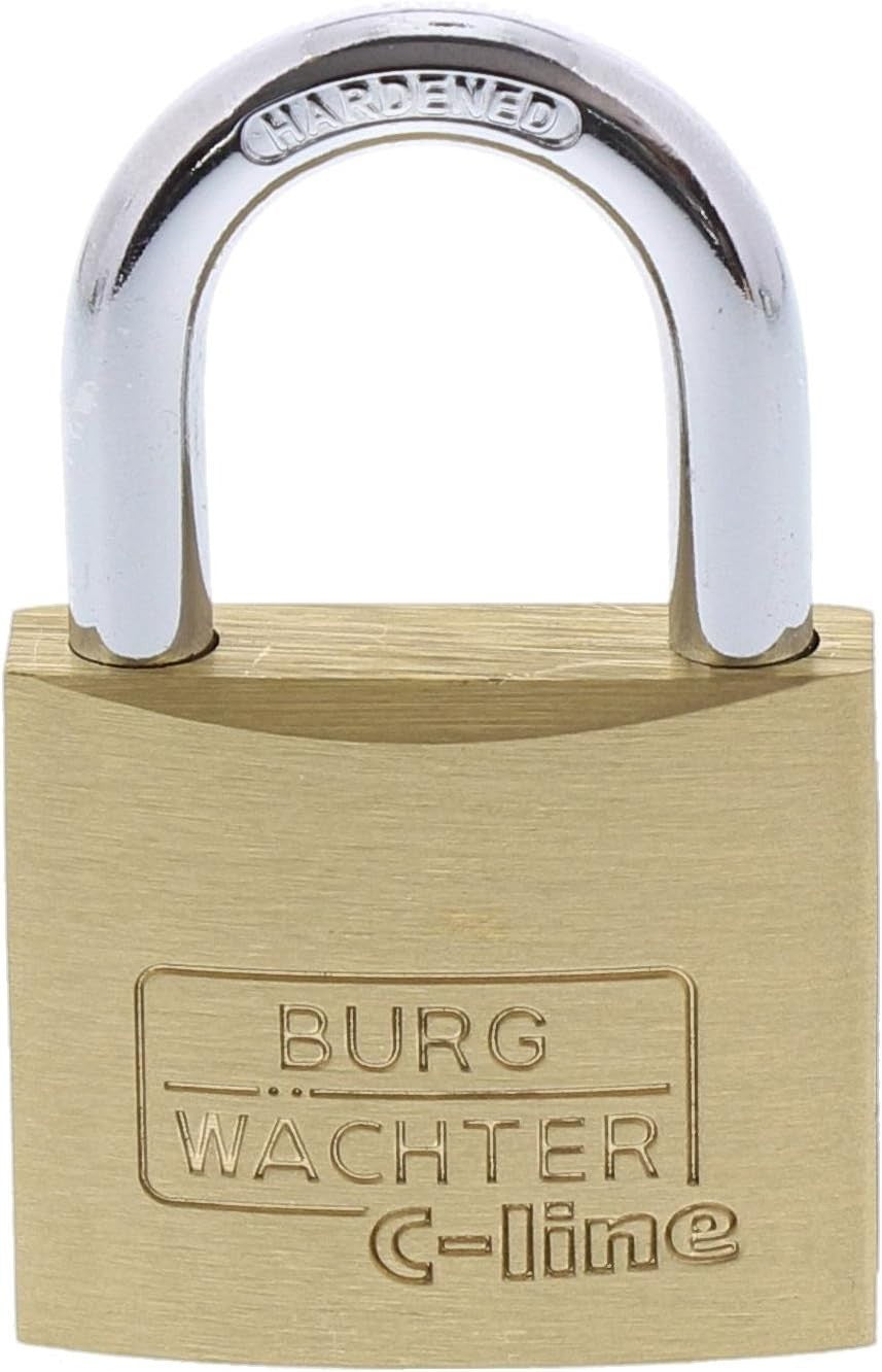 BURG-WÄCHTER C-Line 40 Premium Vorhängeschloss aus Messing – Gehärteter Stahlbüg