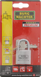 BURG-WÄCHTER 770 30 Alutitan Schloss 30mm Aluminium Leicht Rostfrei Stabil