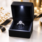 ASERON LED Ringetui mit Licht Schwarz Schmuckbox Verlobungsring Geschenkbox