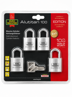 BURG-WÄCHTER Alutitan 100 Schloss Set 4er Gleichschließend Aluminium