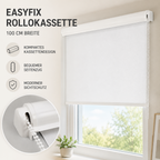EASYFIX Rollokassette 100 cm Weiß Fensterrollo Sichtschutz Rollo