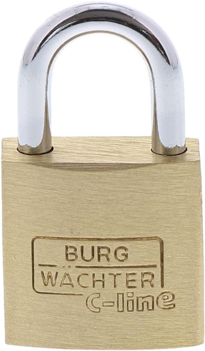BURG-WÄCHTER C-Line 222 20 SB Vorhängeschloss Messing Bügelschloss Klein