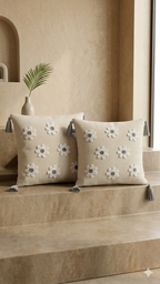 Kissenbezug 43x43 cm 2er Set Boho Punch Needle Sofa Dekokissen Hülle