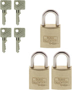 BURG-WÄCHTER C-Line 222 15 SB 4er Set Vorhängeschloss 15 mm Messing Mini Schloss