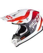 Scorpion EXO VX-16 Evo Air Soul Motocross Crosshelm Weiß Rot Enduro S-XL