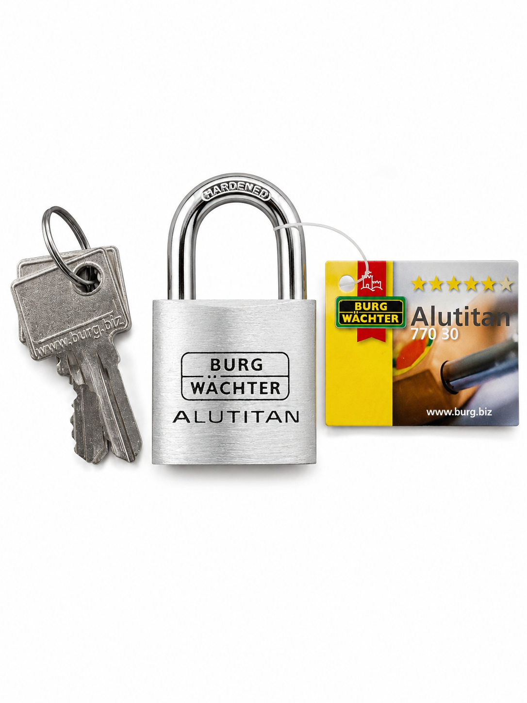 2x Burg-Wächter Alutitan 770 30 Vorhängeschloss Aluminium mit Schlüsseln