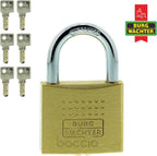 2x BURG-WÄCHTER Boccia 450 50 Schloss Messing 6 Schlüssel Stabil Set