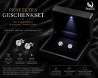 ASERON LED Schmuckbox mit Kristall Ohrsteckern Geschenkset Weiß Damen Luxus