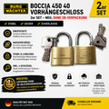 2x BURG-WÄCHTER Boccia 450 40 Vorhängeschloss – Neu ohne Verkaufsverpackung