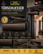 BURG-WÄCHTER TS 1500 B Türschließer Braun 130kg Hydraulisch Einstellbar