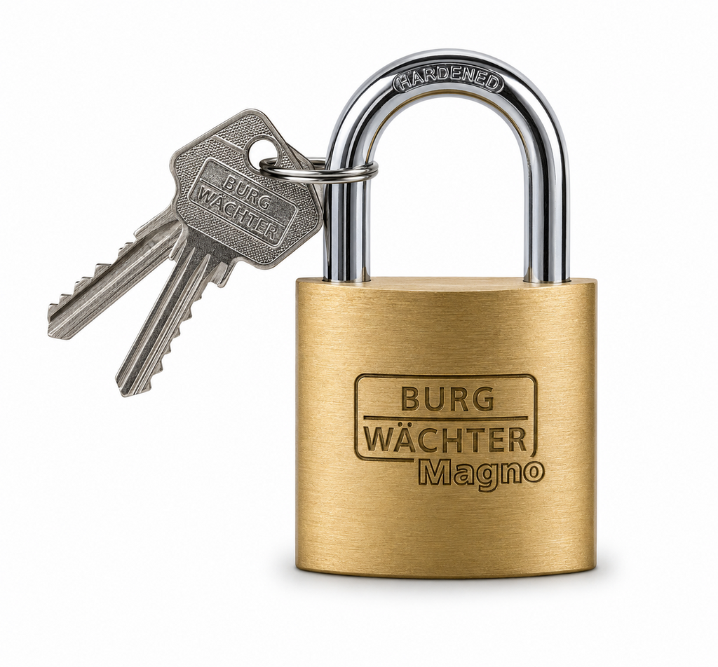 Burg-Wächter Magno 400 E 45 K1 Vorhängeschloss Messing Rostfrei Neu
