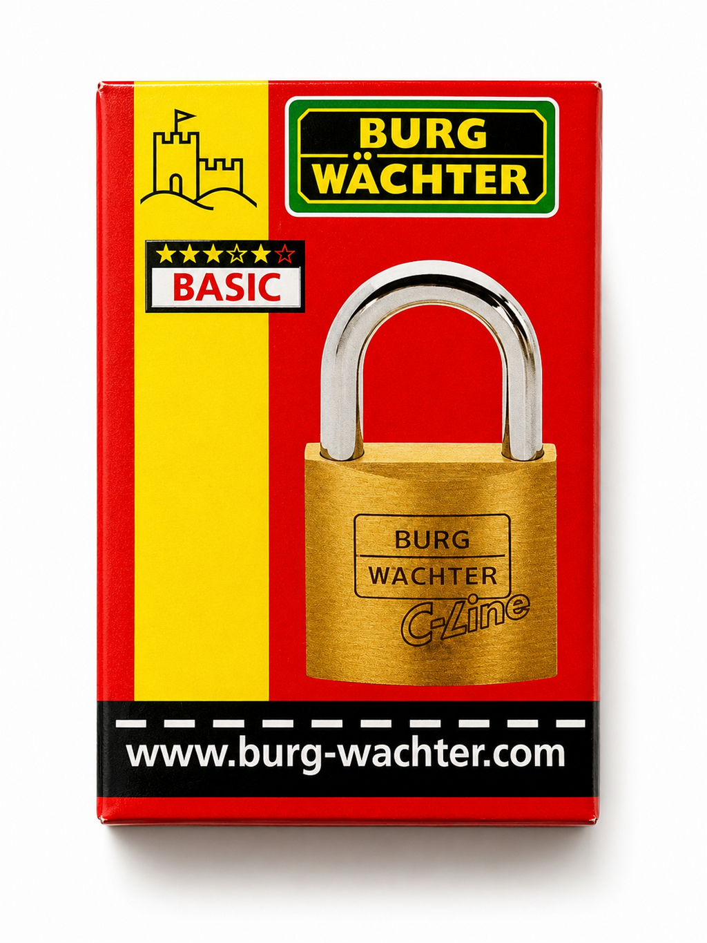 2x Burg-Wächter Messing-Hangschloss  C-Line 222 15 - Sicherheit in Gold