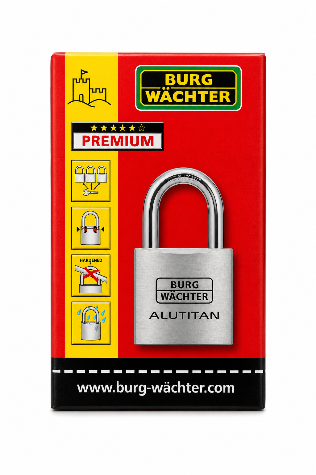 Burg-Wächter ALUTITAN 770 40 K1 GL Vorhängeschloss hoher Bügel