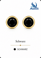 Zirkonia Ohrstecker Gold 12 Farben nickelfrei Damen Ohrringe Set wählbar