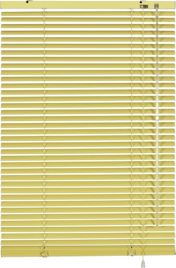 Aluminium Jalousie Fenster 110x175cm Sichtschutz Rollo Gelb Klemmbar Verstellbar