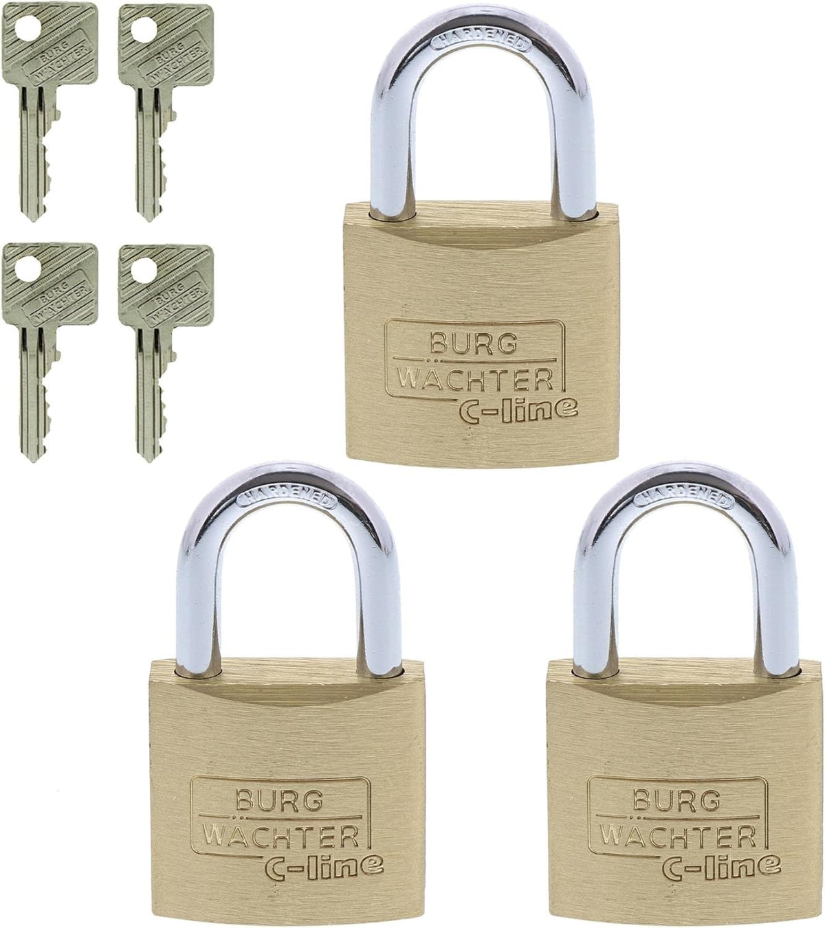 BURG-WÄCHTER Trio 222 30 SB 3er Set Vorhängeschloss Gleichschließend