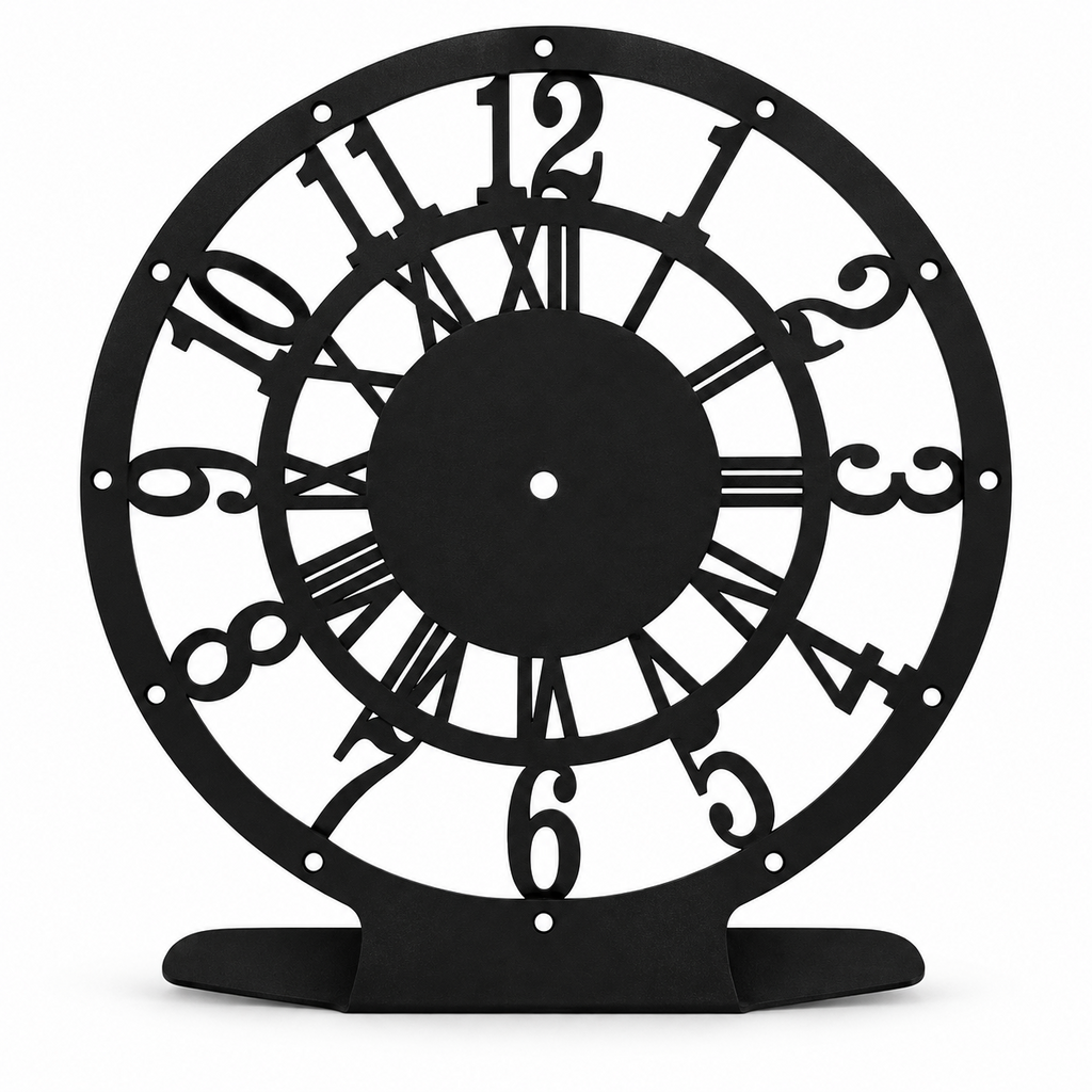 ASERON Metall Tischuhr Rohling ohne Uhrwerk Zeiger 24 cm 2 Designs DIY